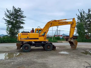 Excavatrice sur pneus originale d'occasion Hyundai Robex 210 de Corée, 21 tonnes, modèles R210W-7 et R210W-9, vente d'excavatrice 210W-9 bon marché - Product Image 3