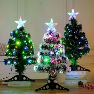 30/45/60cm Fiber Optic Christmas <b>Tree</b> Multi-color LED <b>Lighted</b> Mini Pine <b>Tree</b> for Holiday Party Decoration - Product Image 2