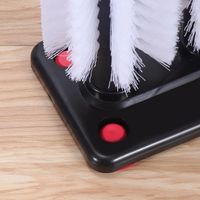 Brosse de nettoyage multi-usages à 3 têtes à poils doux pour verres et tasses, en matériau PP écologique, avec conception à rouleau pour le lavage de bouteilles et de vaisselle