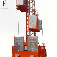 Monte-charge de chantier HUGECRANE de haute qualité, double cabine, 2 tonnes, hauteur de levage 250-650m, promotion spéciale