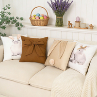 Housse de coussin brodée à motif floral pour canapé, fauteuil de bureau, housse de coussin géométrique pour Pâques