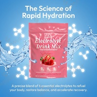 AegleWell Poudre d'électrolytes à la fraise, 6 électrolytes clés, mélange d'hydratation sans glucides pour les distributeurs mondiaux