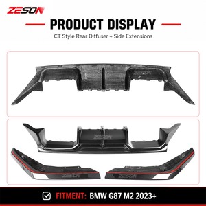 Diffuseur arrière en fibre de carbone sèche style CT 3 pièces pour BMW M2 G87 Coupé 2023+ - Product Image 3