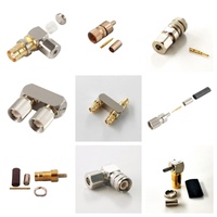 Connecteur coaxial RF L9 1.6/5.6 femelle à angle droit avec pince pour câble coaxial Flex-3, 90 degrés personnalisé
