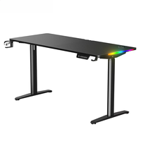 Escritorio de Juego de Madera RGB Motorizado Automático con Altura Ajustable, Escritorio Ergonómico Eléctrico de Pie