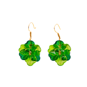 Pendientes de Moda con Diseño de Flor Verde, Chapados en Oro PVD, Acero Inoxidable 316L, Sostenibles y Resistentes - Product Image 2
