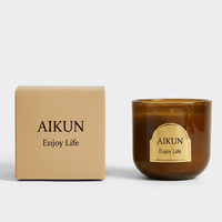AIKUN – Bougie parfumée en gros, personnalisable avec logo, en pot de verre, avec badge doré, boîte cadeau, OEM, ODM, marque privée, vente directe usine