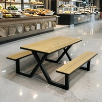 Table de pique-nique extérieure 4-6 places Club Banc extérieur Table et chaise de pique-nique pour café Restaurant