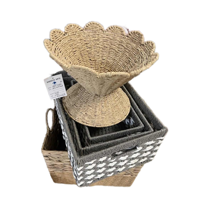 Bestseller Cesto Portabiancheria Rotondo Bianco di Alta Qualità in Vimini e Rattan - Product Image 5