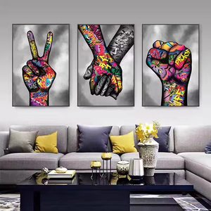 Affiches de graffitis Art déco modernes Diverses peintures pop gestuelles sur <span class=keywords><strong>toile</strong></span> imprimée pour la décoration de la maison - Product Image 2