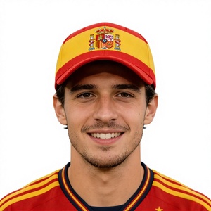 Gorra de Béisbol Personalizada para Fanáticos del Fútbol <span class=keywords><strong>Español</strong></span> con Bordado e Impresión de Logotipo, 100% Algodón, Unisex, para Partidos de Fútbol - Product Image 1