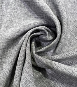 Tela gris jaspeada de poliéster texturizado con efecto lino para cortinas, prendas de vestir, tapicería y decoración del hogar. - Product Image 3