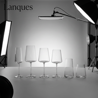 Verres à vin rouge et blanc Bordeaux classiques en cristal sans plomb Lanques, durables, pour flûtes et eau sans pied