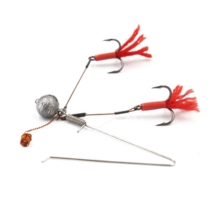 Amo per luccio triplo in acciaio inossidabile per pesca in mare all'aperto con pelliccia e Leader in filo metallico - Product Image 4