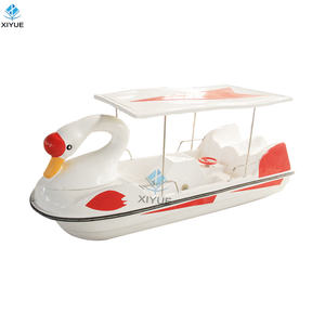 Çin su eğlence parkı ekipmanları ayak kürek kuğu tekne 2 koltuklar 4 koltuklar kullanılan ördek kuğu pedallı bot fiberglas kuğu bisiklet tekne - Product Image 5