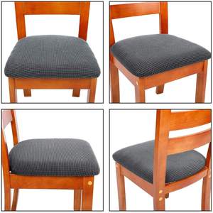 <span class=keywords><strong>Coprisedie</strong></span> da pranzo in jacquard elasticizzato, resistenti, rimovibili, lavabili in lavatrice, antipolvere, <span class=keywords><strong>set</strong></span> da <span class=keywords><strong>6</strong></span>, beige - Product Image 6