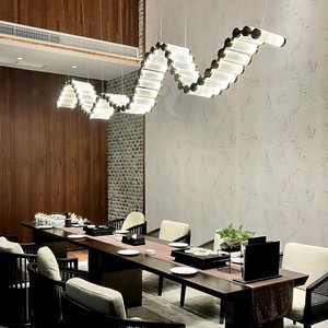 Oval <b>Led</b> Chandelier E27 Switch Control For Banquet Hall Hotel Lobby Artistic <b>Lighting</b> - Product Image 4