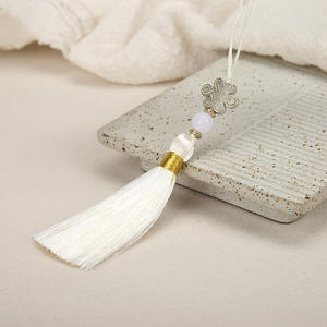 Rumbai Mini, Gantungan Kunci Rumbai Sutra Buatan Tangan dengan Manik-Manik Pembatas Buku Rumbai - Product Image 6