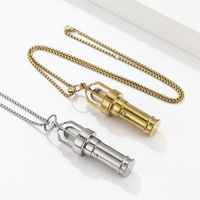 Set kalung dan gantungan kunci Mini, Kalung senter Mini tipe-c dapat diisi ulang bahan baja Titanium untuk penerangan darurat luar ruangan