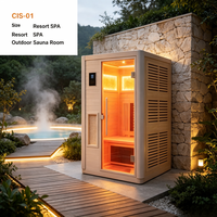 Mini sauna infrarouge intérieur pour la thérapie par la chaleur, sauna traditionnel classique pour 1 à 2 personnes, pour la détente à domicile