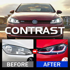 Feux avant HCmotion pour VW MK7.5 <span class=keywords><strong>Golf</strong></span> <span class=keywords><strong>7</strong></span>.5 2018-2020, feux avant à ligne blanche, ligne rouge, DRL séquentiel, feux avant pour Volkswagen - Product Image 2