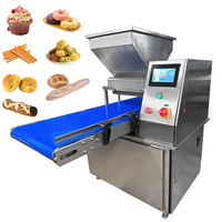 Machine de remplissage et de dépose pour biscuits, cookies, cupcakes, donuts, puffs et croissants, avec coupe-fil intégré, petite taille