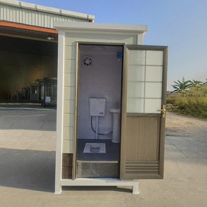 Baño Portátil Moderno con Dos Cabinas y Lavabo, Unidad de Baño Público para Exteriores - Product Image 4