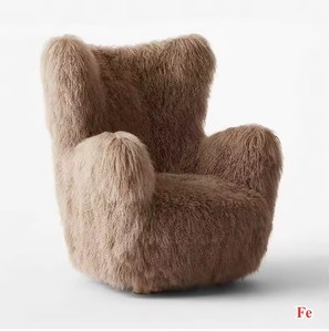 Arredamento nordico <span class=keywords><strong>Design</strong></span> moderno per la casa comode poltrone in morbida lana con pouf - Product Image 1