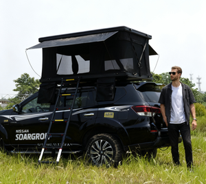 Hard Car Roof Top <b>Tent</b> Double Layer Canvas Square Clamshell Stable Windproof All-Season Overland Camping <b>Large</b> Interior - Product Image 3