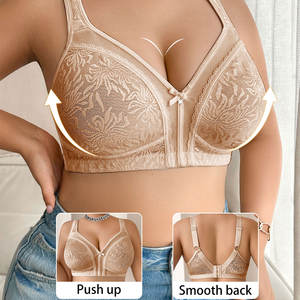 Soutien-gorge gothique grande <span class=keywords><strong>taille</strong></span> en dentelle ultra-fine, sans rembourrage, sans armatures, bretelles larges, confortable, pour femmes à forte poitrine, effet amincissant - Product Image 4