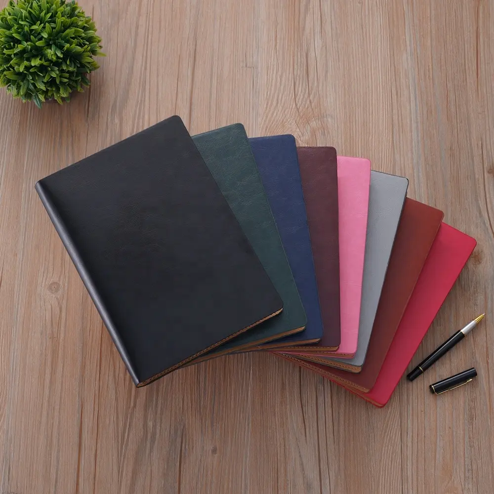 Agenda con copertina rigida in pelle formato A4 A5, quaderni in pelle vegana blu verde nero, quaderno in pelle colorata spessa