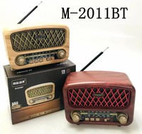 Radio tourne-disque stéréo rétro M-2011BT Meier en bois de cerisier avec lecteur MP3, carte TF, et lampe de table AM/FM