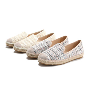 Espadrilles plates pour femmes en tissu tissé de haute qualité à motif paille, style mocassins bateau, fabriquées en Chine - Product Image 6
