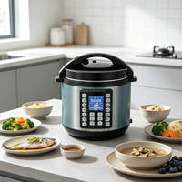 Cuisinière à pression électrique numérique pour usage domestique, avec cuve antiadhésive, multicuiseur