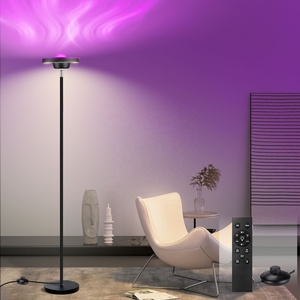 RGB+WW Ripple Projector Dimmable <strong>Tall</strong> Standing <strong>Lamp</strong> Remote Controlled LED Modern Floor <strong>Lamp</strong> for <strong>Living</strong> <strong>Room</strong> Bedroom - Product Image 1
