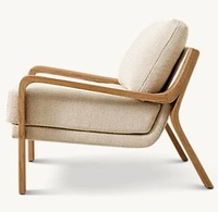 Canapé simple en tissu avec base en chêne, fauteuil moderne et confortable pour salon