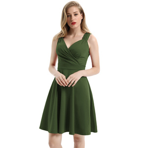 Grace Karin-vestido acampanado de Color liso sin mangas para mujer, vestido acampanado Vintage para fiesta de verano - Product Image 3