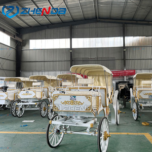 White Fresh and Elegant Sightseeing Carriage Special Transport Wedding Sightseeing Carriage Manufacturer for Sale - Product Image 5
