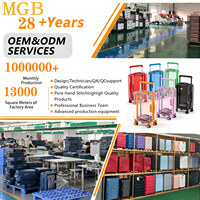 Valises de voyage modernes à coque rigide en PC, transparentes, avec poignée télescopique large, MOQ 100 pièces