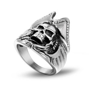 Skull <b>Ring</b> <b>Titanium</b> Steel Men's Jewelry SA377 Skeleton Design Gift - Product Image 2