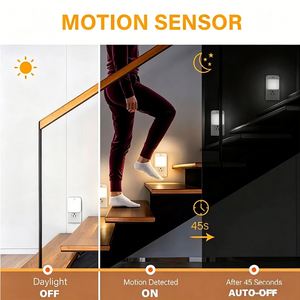 Large Stock Plug in Dimmable LED Sleep Lamp Human Motion Sensor <b>Night</b> LightColor Changing Square Bedside <b>Light</b> for Bedroom - Product Image 3
