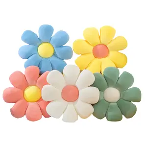 IN STOCK High Quality Decorative Soft Flowers Stuffed Plush Toy Cushion Daisy Flower Throw Pillow