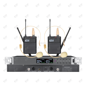 <b>Wireless</b> Handheld Lavalier <b>Headset</b> <b>Microphone</b> Professional Dual Channel Volume Control Metal XLR Connector OEM EIF HD-2000 - Product Image 4