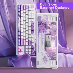 Teclado Mecánico para Juegos LINGBAO K87 Pro Tri-Modo, Intercambiable en Caliente, Inalámbrico 2.4G, Cableado Tipo-C, Tipo: Elinia-Hanada Axis - Product Image 3