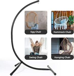 Soporte para silla de Hamaca, solo columpio colgante, soportes para silla de huevo, marco de acero resistente, soporte C para interior y exterior, carga máxima de 350 LBS - Product Image 5