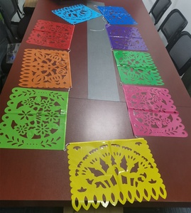 Decoraciones mexicanas para fiestas al aire libre <span class=keywords><strong>Dia</strong></span> <span class=keywords><strong>De</strong></span> Los <span class=keywords><strong>Muertos</strong></span> Square Papel Picado Plastic Banner Day Dead Celebration - Product Image 6