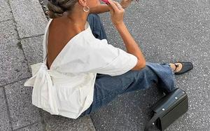 <span class=keywords><strong>Camicetta</strong></span> da donna a maniche corte senza schienale Top <span class=keywords><strong>camicetta</strong></span> Casual ampia e traspirante <span class=keywords><strong>con</strong></span> fiocco grande - Product Image 3