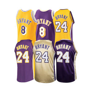 Maglie da Basket Americane All'Ingrosso, Gialle e Viola, Tutte le Squadre USA, Cucite, Maglia di Bryant 8/24 - Product Image 1