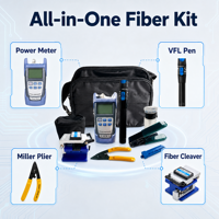 Kit d'outils FTTH pour fibre optique, mini-coupe-fibre, VFL 10mW, puissancemètre optique, kit d'installation par épissage à froid, outil d'épissage