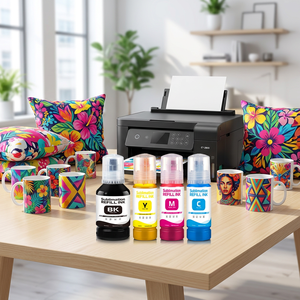 Ensemble d'<span class=keywords><strong>encre</strong></span> de sublimation CMYK 100 ml pour imprimante de sublimation de bureau <span class=keywords><strong>Epson</strong></span> <span class=keywords><strong>EcoTank</strong></span> <span class=keywords><strong>ET</strong></span>-2800 <span class=keywords><strong>ET</strong></span>-3850 <span class=keywords><strong>ET</strong></span>-4850 <span class=keywords><strong>ET</strong></span>-<span class=keywords><strong>8550</strong></span> - Product Image 1
